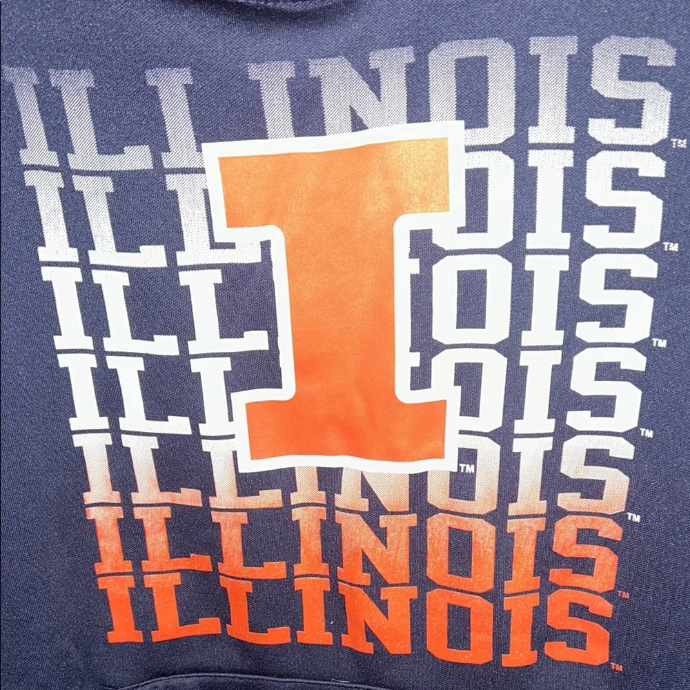 Stadium Athletics Navy and‎ Orange Youth University of Illinois Hoodie L 16-18